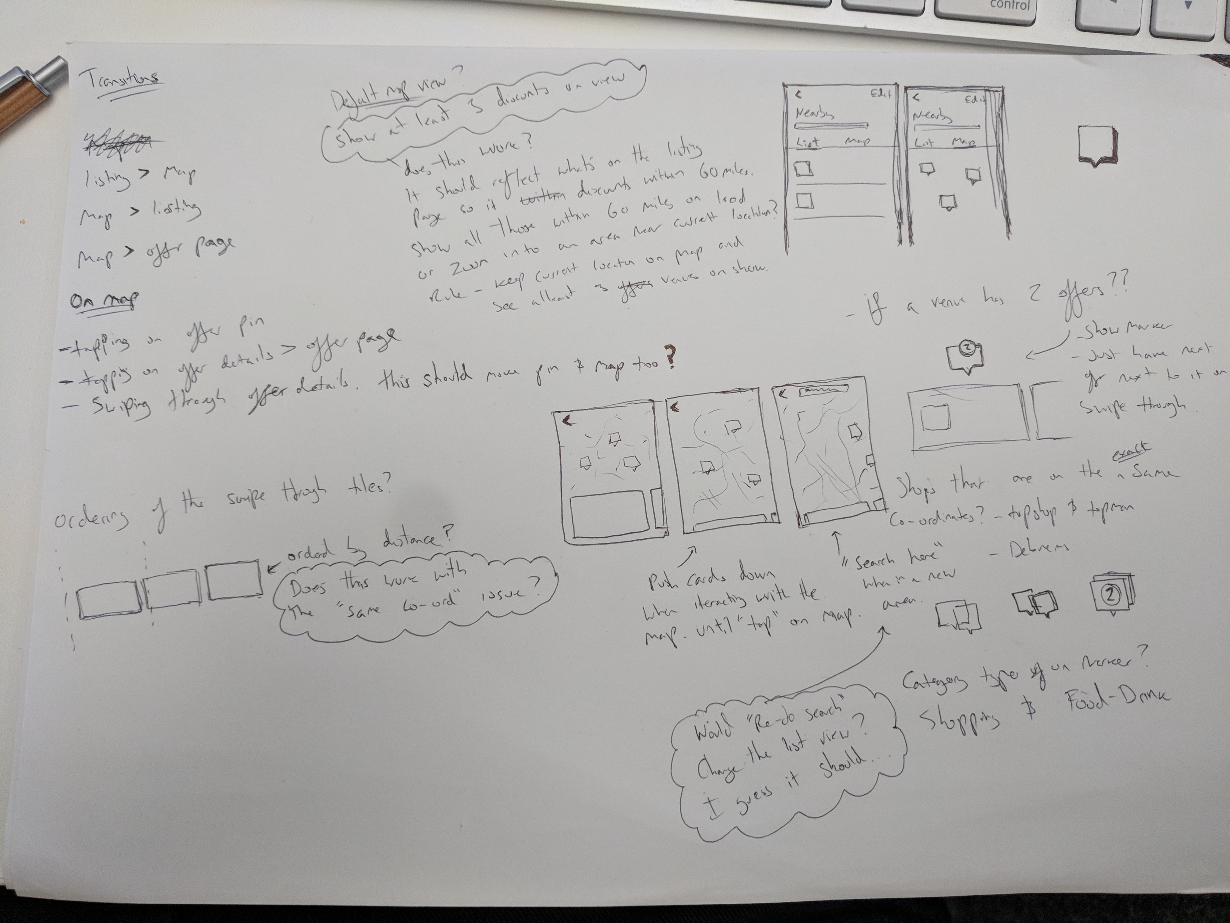 sketching out the two screen approach